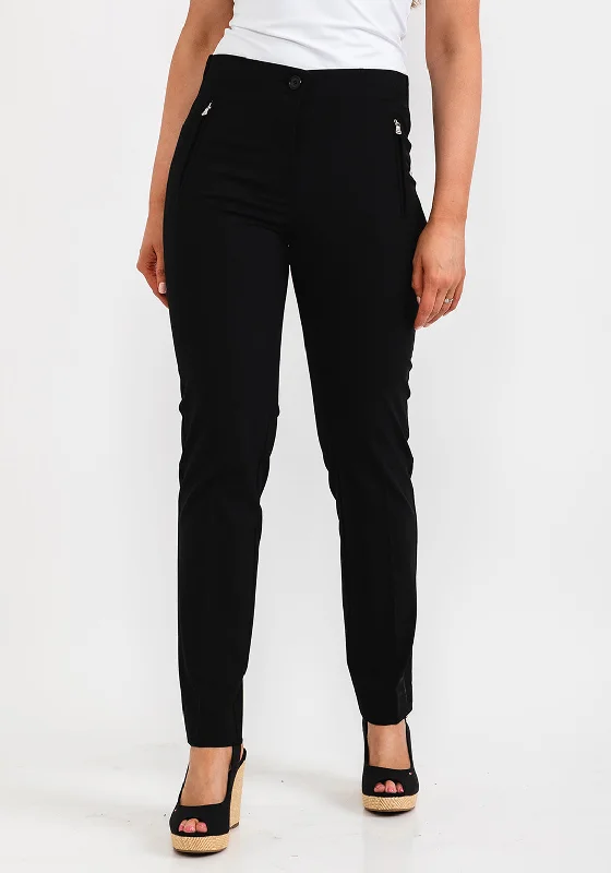 Zerres Jane Zip Pocket Slim Trousers, Black