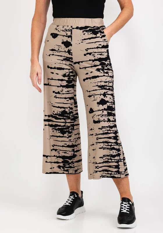 Elsewhere Splash Print Jersey Culottes, Cafe Creme