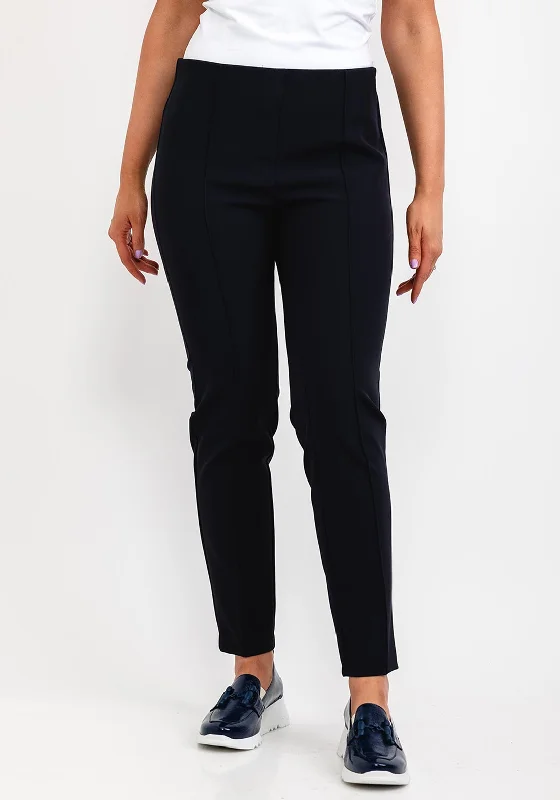 Zerres Jane Pleat Leg Trousers, Navy