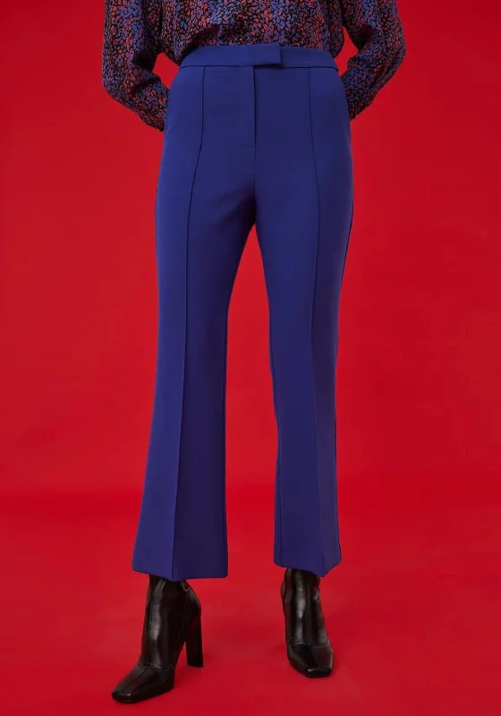 Exquise Slim Flared Trousers, Indigo Blue