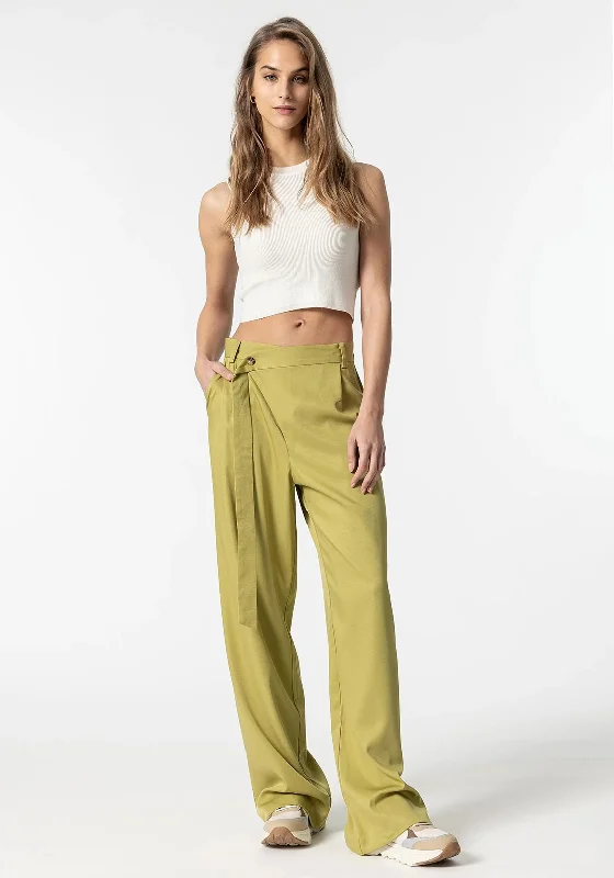 Tiffosi Matilda Asymmetric Waist Trousers, Green