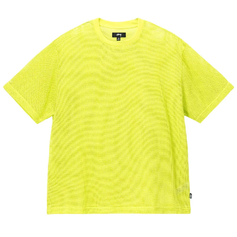 STÜSSY COTTON MESH SS CREW TEE // LIME