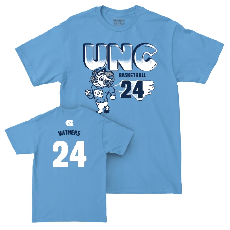 UNC Men's Basketball Mascot Carolina Blue Tee - Jae'Lyn Withers