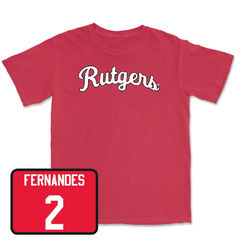 Red Men's Basketball Script Tee - Noah Fernandes