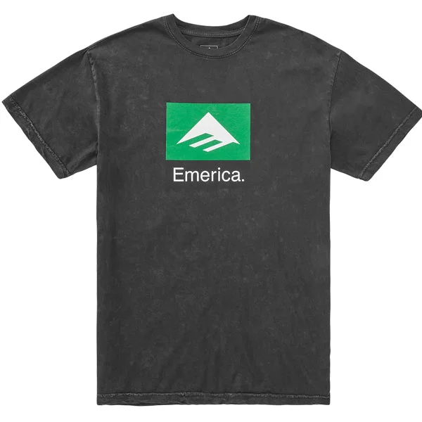 EMERICA CLASSIC COMBO TEE - BLACK MINERAL WASH