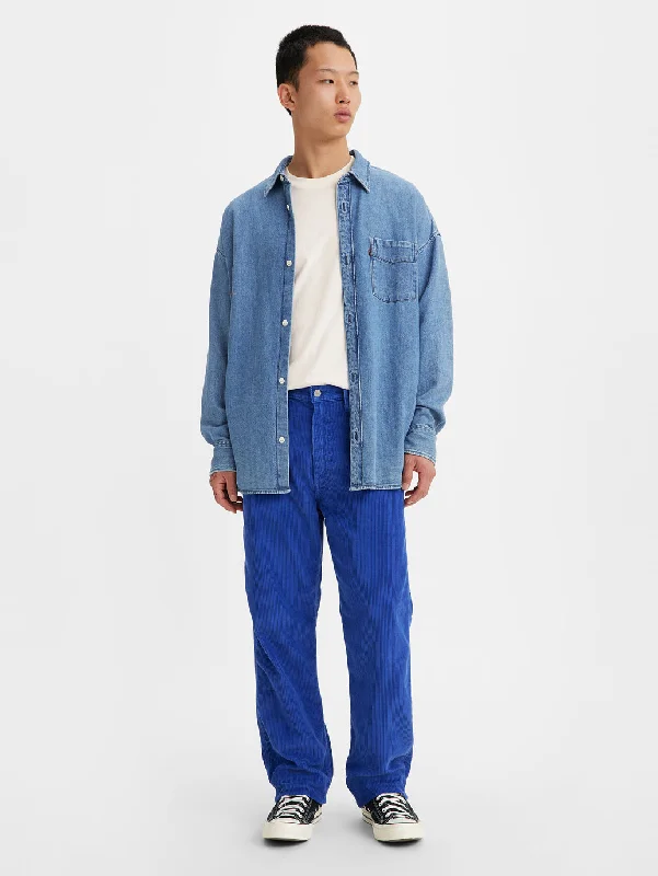 Men's Blue Loose Fit Trousers