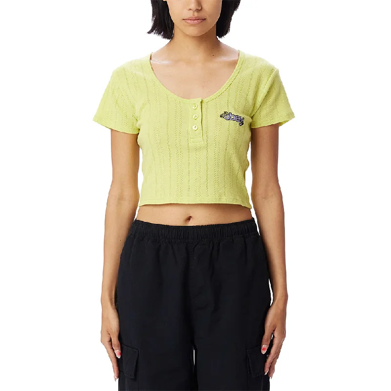 OBEY ALINA BABY PLACKET TEE SS // CELERY JUICE