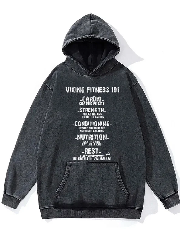 vikings fitness 101 Washed Gym Hoodie