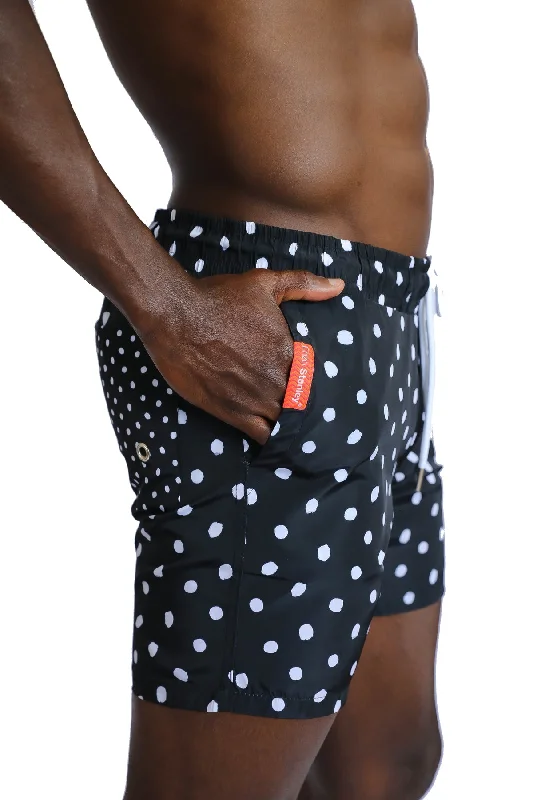 Men's Patterned Black Sea Shorts