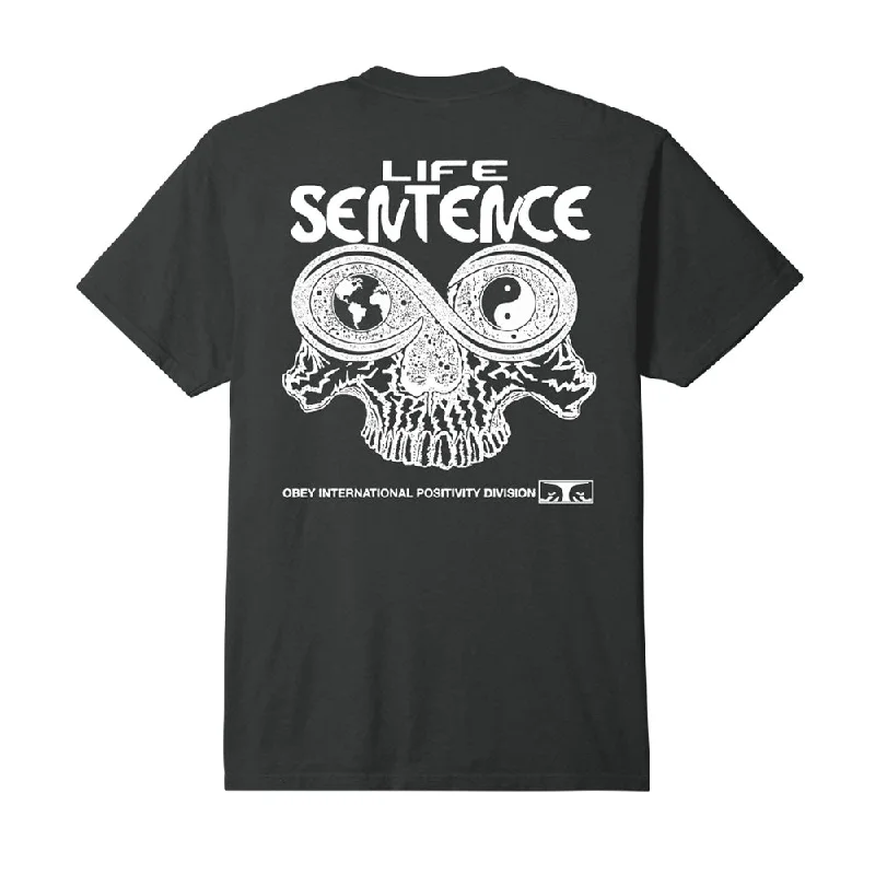 OBEY LIFE SENTENCE CLASSIC PIGMENT T-SHIRT // PIGMENT VINTAGE BLACK