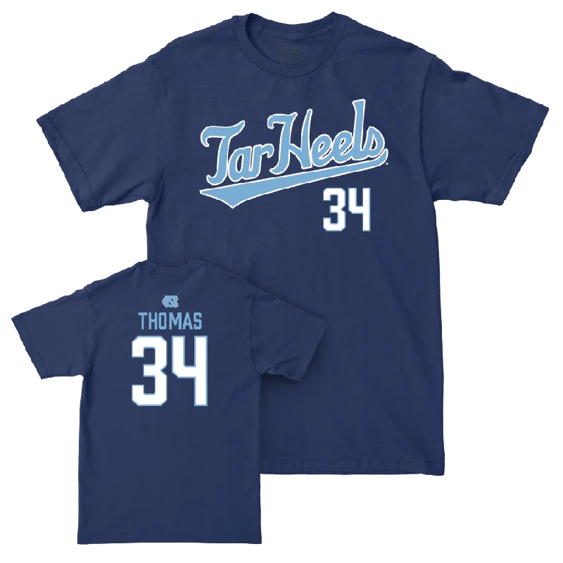 UNC Women's Basketball Navy Script Tee  - Blanca Thomas