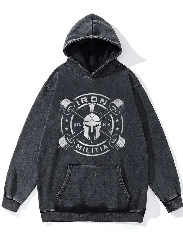 iron militia Washed Gym Hoodie