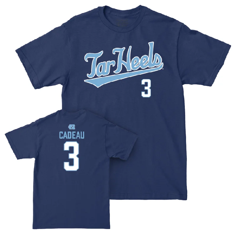 UNC Men's Basketball Navy Script Tee - Elliot Cadeau