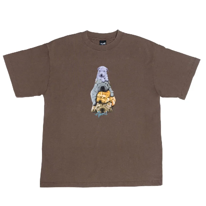 April The Dogs Tee - Washed Brown