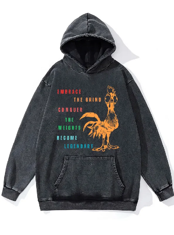 become legendary rooster Washed Gym Hoodie