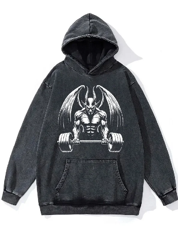 demon deadlift Washed Gym Hoodie