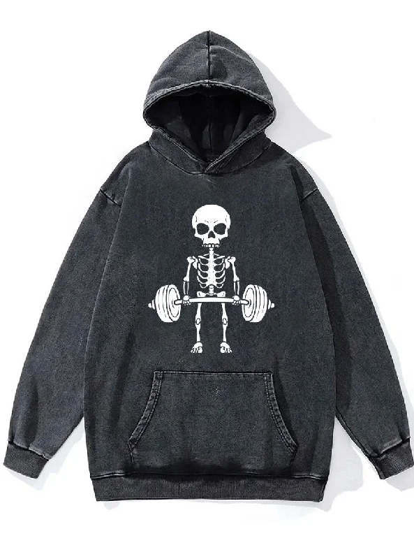 deadlift skeleton Washed Gym Hoodie