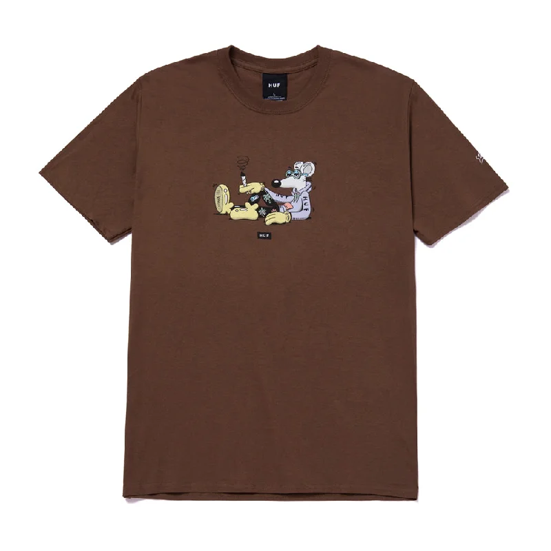 HUF X STEVEN HARRINGTON MOUSE T-SHIRT // BROWN