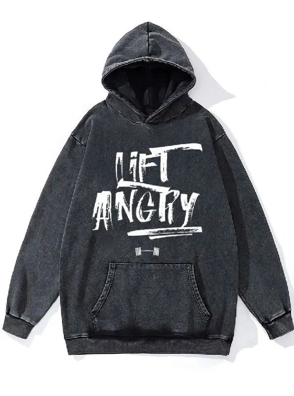 lift angry Washed Gym Hoodie