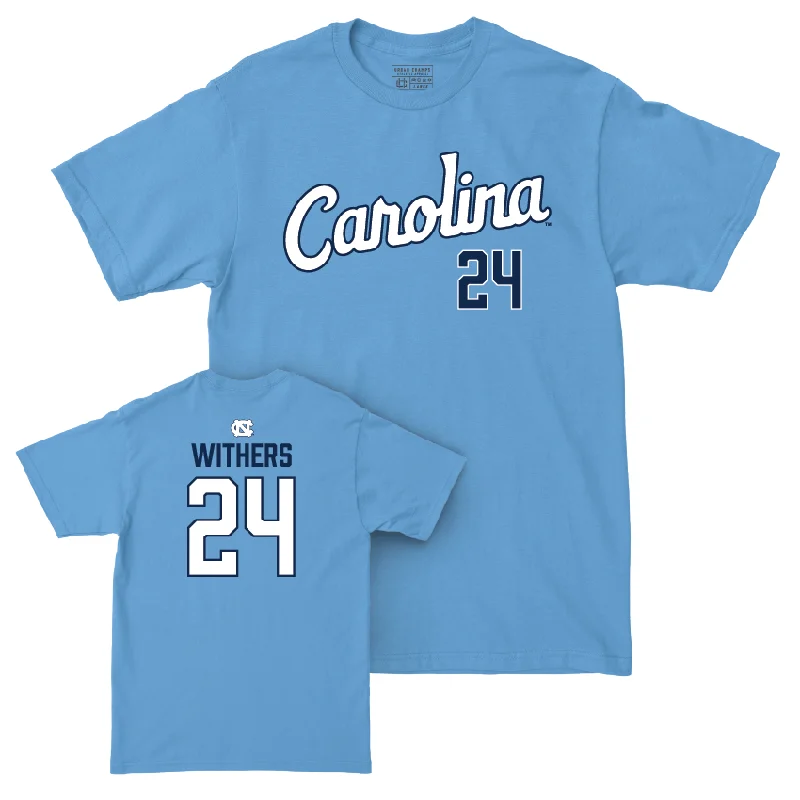 UNC Men's Basketball Carolina Blue Script Tee - Jae'Lyn Withers