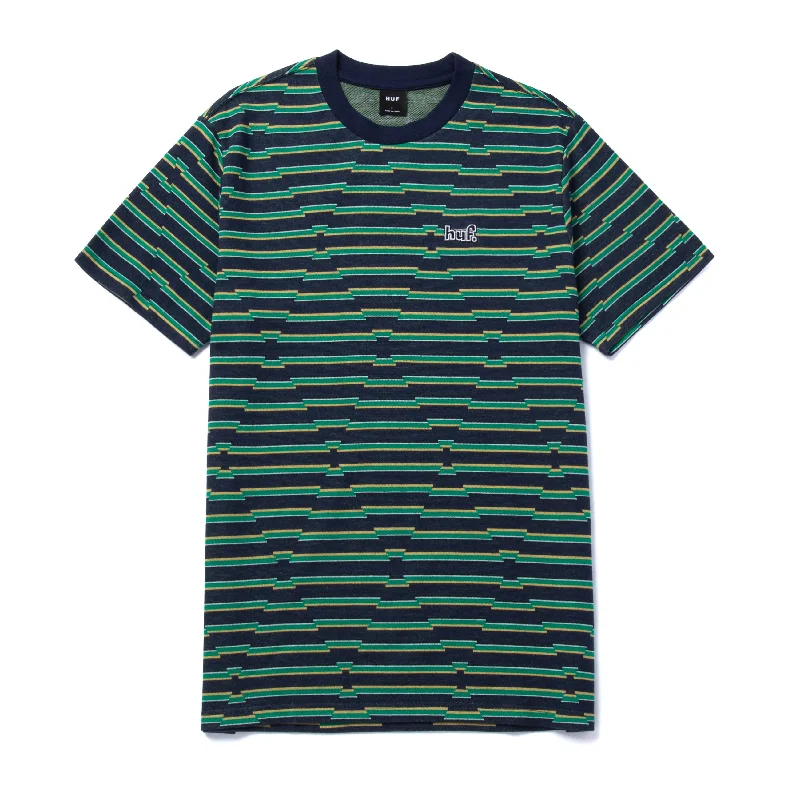 HUF GLENN STRIPE S/S KNIT TOP // NAVY BLAZER