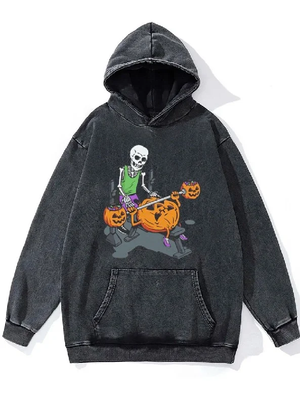 pumpkin bench press Washed Gym Hoodie