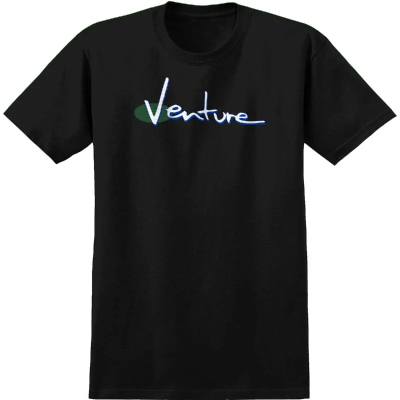 VENTURE '92 LOGO TEE - BLACK WHITE BLUE