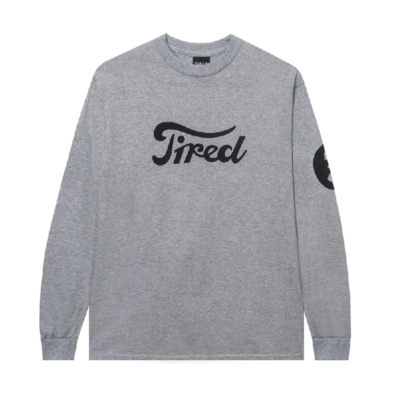 TIRED MOTO SPORT LS TEE// HEATHER GREY