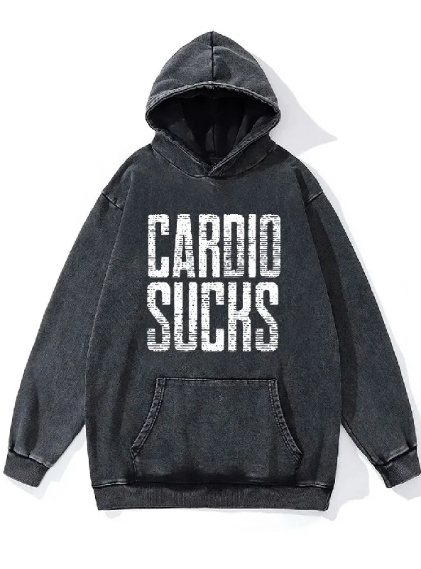 cardio sucks Washed Gym Hoodie