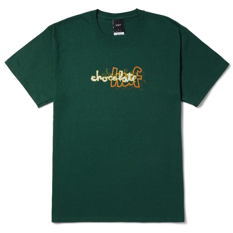 HUF CARSON TEE - (CHOCOLATE) FOREST GREEN