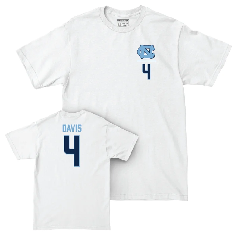 UNC Men's Basketball White Logo Comfort Colors Tee - RJ Davis