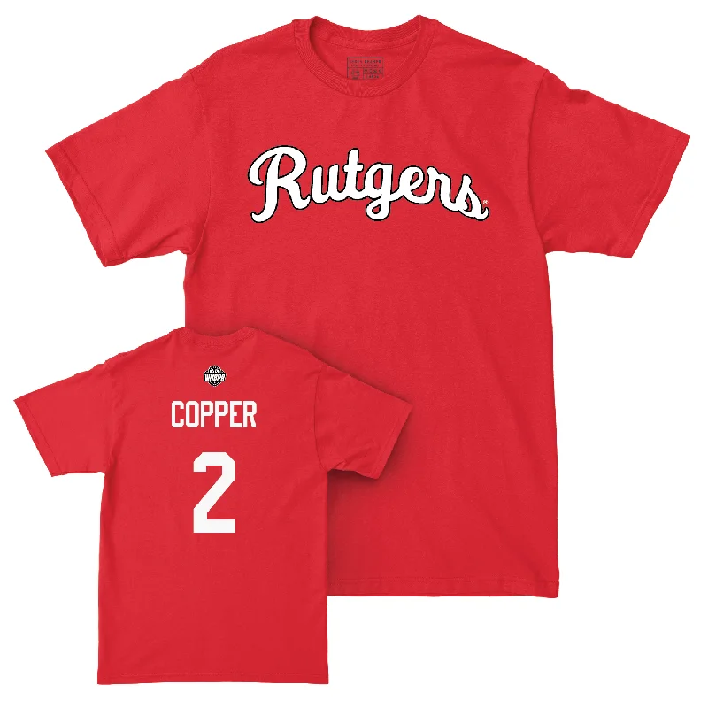 Legacy Collection: Rutgers Women's Basketball Red Script Tee - Kahleah Copper | #2