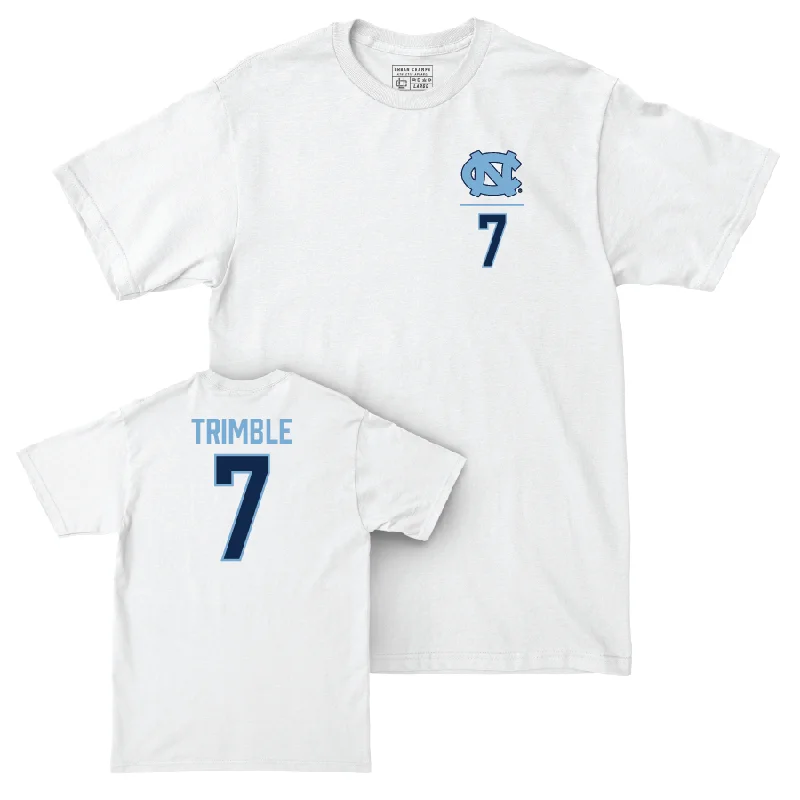 UNC Men's Basketball White Logo Comfort Colors Tee - Seth Trimble