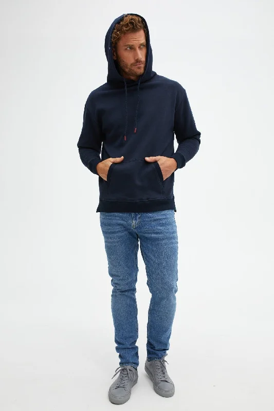 Navy Solid Fleece Hoodie