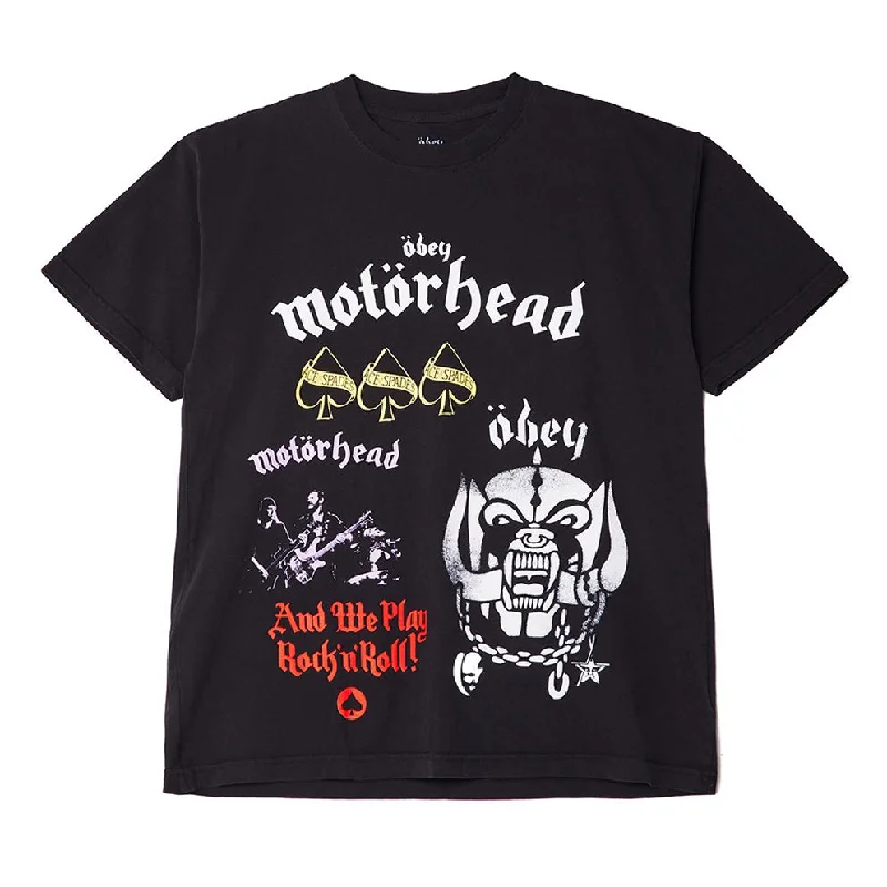 OBEY X MOTORHEAD TEST PRINT HEAVYWEIGHT TEE // OFF BLACK