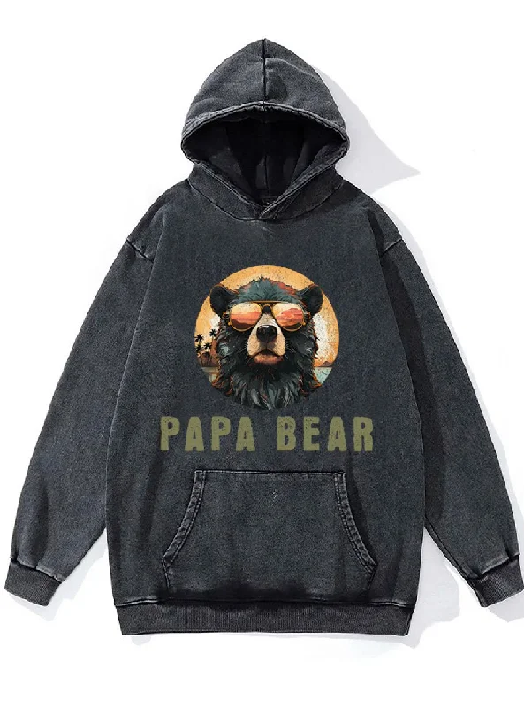 papa bear Washed Gym Hoodie