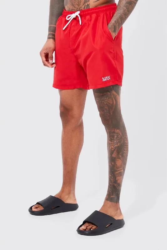 Lined Short Beach Shorts Red