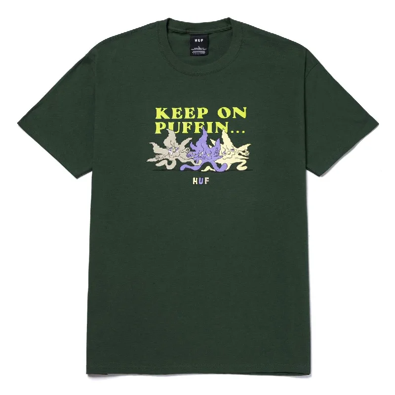 HUF KEEP ON PUFFIN S/S TEE // FOREST GREEN