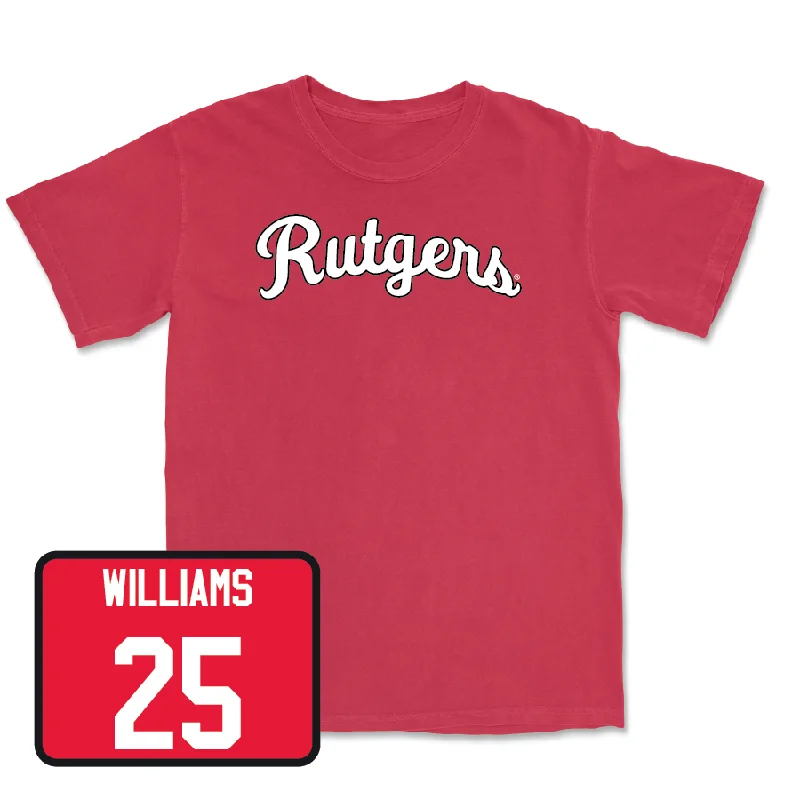 Red Men's Basketball Script Tee - Jeremiah Williams