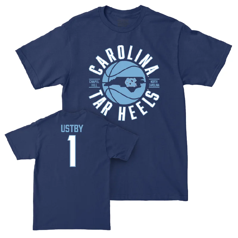 UNC Women's Basketball Navy Tee - Alyssa Ustby