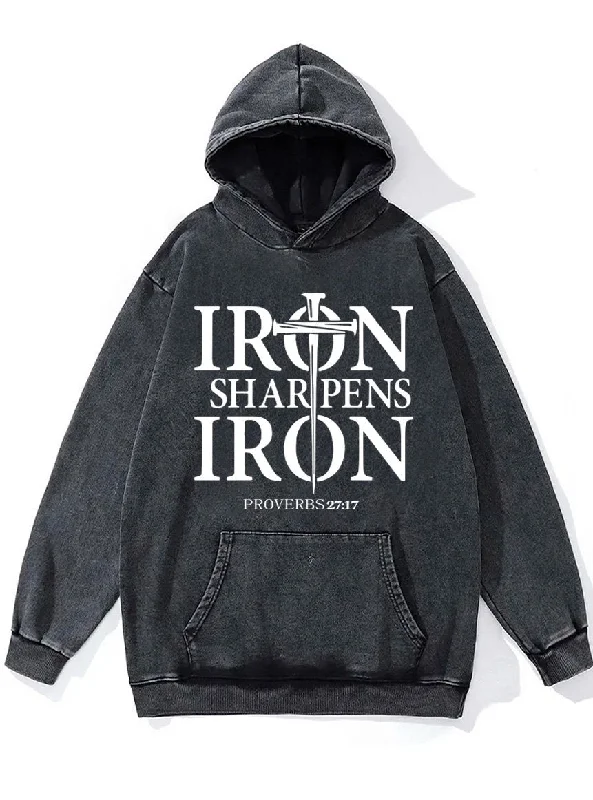 iron sharpens iron Washed Gym Hoodie