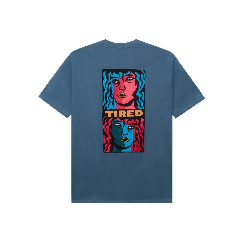 TIRED DOUBLE VISIONS TEE - BLUE