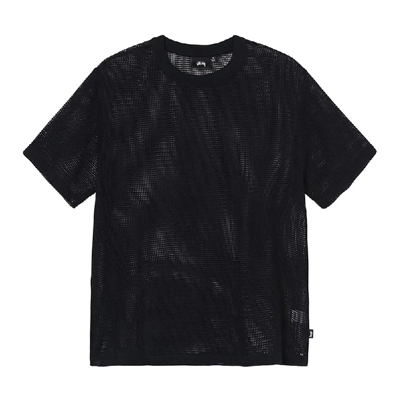 STÜSSY COTTON MESH SS CREW // BLACK