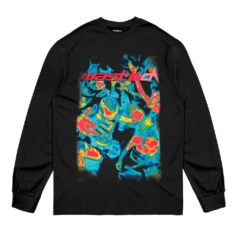 WASTED PARIS FUSION LONGSLEEVES T-SHIRT // BLACK