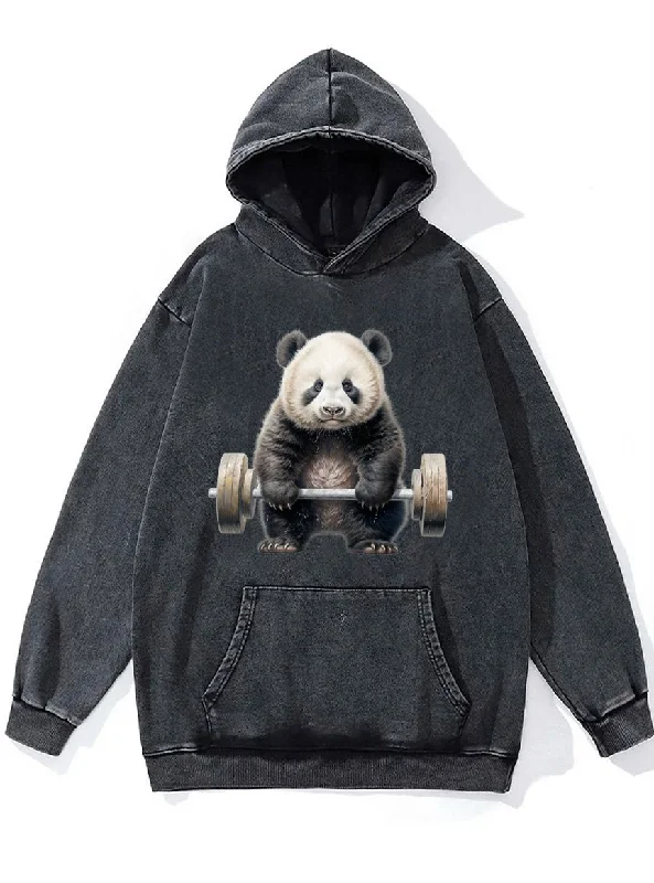 weightlifting panda Washed Gym Hoodie