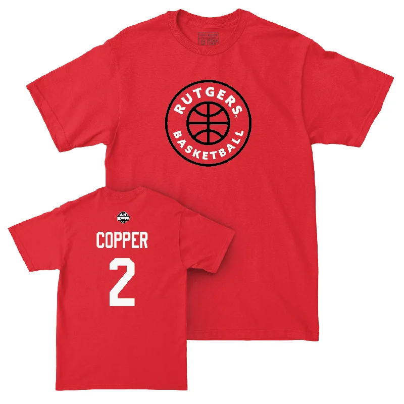 Legacy Collection: Rutgers Women's Basketball Red Hardwood Tee - Kahleah Copper | #2