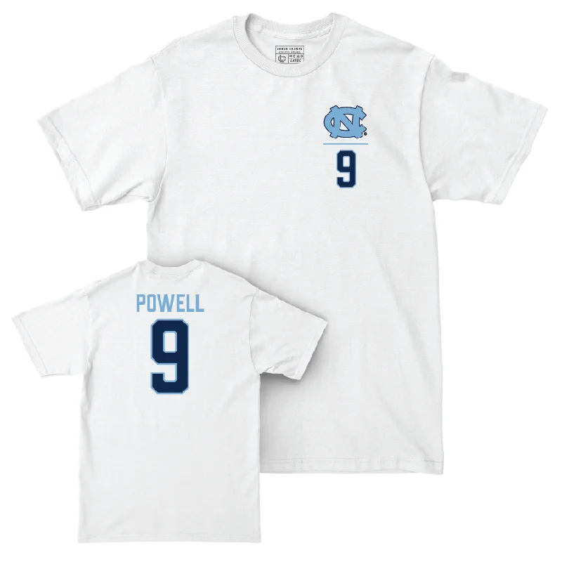 UNC Men's Basketball White Logo Comfort Colors Tee  - Drake Powell