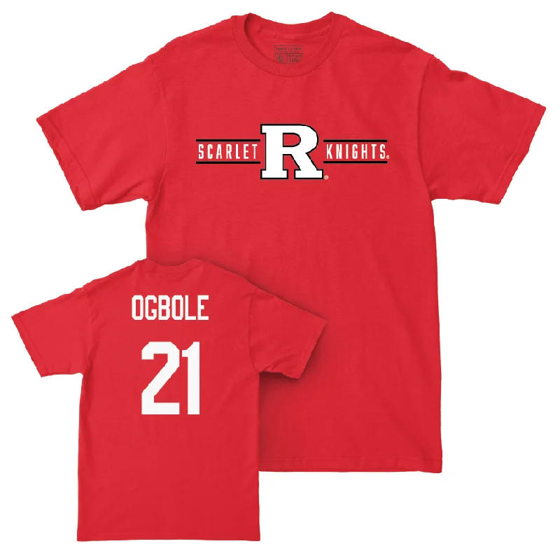 Red Men's Basketball Scarlet Knights Tee - Emmanuel Ogbole