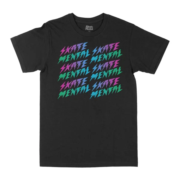 SKATEMENTAL BOLTS TEE - BLACK