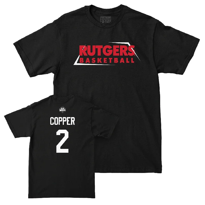 Legacy Collection: Rutgers Women's Basketball Black Trapezoid Tee - Kahleah Copper | #2